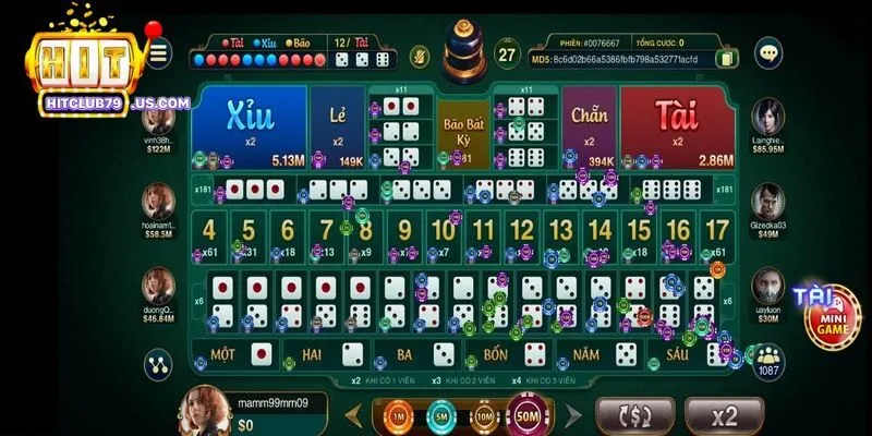 Nhiều hình thức cược hấp dẫn khi đánh Sicbo